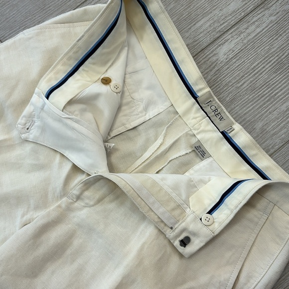 J. Crew Wide Leg Linen Cotton Blend Bone White size 33/30 - Picture 5 of 11